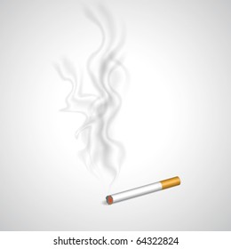 Cigarette And Smoke In Vector