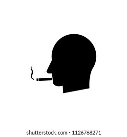 Cigarette Smoke Vector Icon Man Smoking Stock Vector (Royalty Free ...