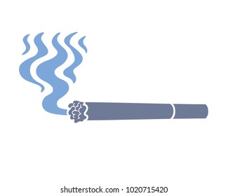 Cigarette with smoke vector sign icon
