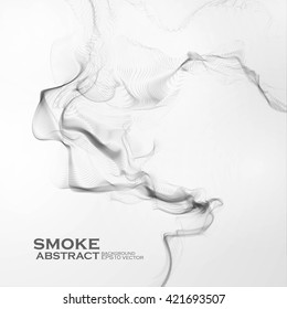 Cigarette smoke waves, abstract wavy vector illustration eps10