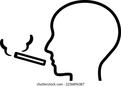 Ilustración vectorial aislada del fumador de cigarrillos.