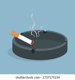 Cigarette with smokes cigarettes in ashtray