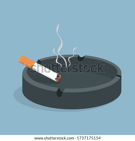 Cigarette with smokes cigarettes in ashtray