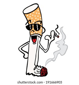 cigarette smoking a cigarette cartoon