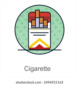 Cigarette and smoking icon concept