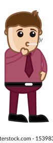 Cigarette Smoking - Medical Cartoon Vector Character