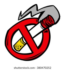 Cigarette smoking vector illustration