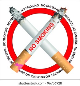 Cigarette smoking (vector silhouette )