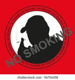 Cigarette smoking (vector silhouette of a man)