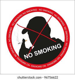 Cigarette smoking (vector silhouette of a man)