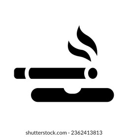 cigarette solid icon illustration vector graphic