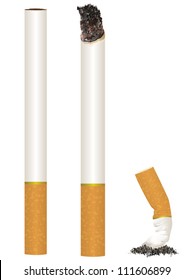 Cigarette Stages from New to Put Out/Scalable Vector Artwork