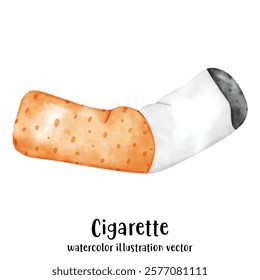 Cigarette, stop smoking, watercolor vector illustration 