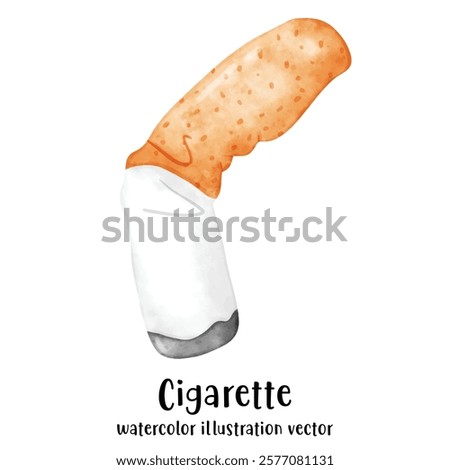 Cigarette, stop smoking, watercolor vector illustration 
