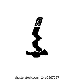 cigarette stub concept line icon. Simple element illustration. cigarette stub concept outline symbol design.