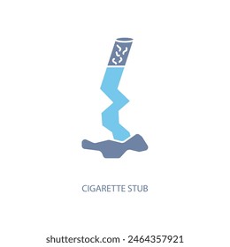 cigarette stub concept line icon. Simple element illustration. cigarette stub concept outline symbol design.