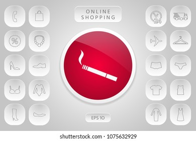Cigarette symbol icon