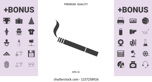 Cigarette symbol icon - graphic elements for your design