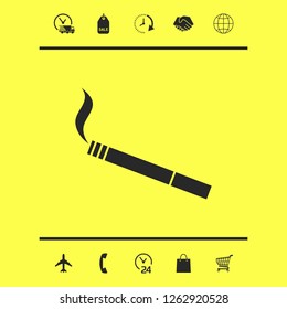 Cigarette symbol icon. Graphic elements for your design