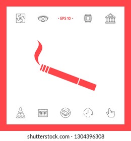 Cigarette symbol icon. Graphic elements for your design