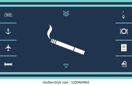 Cigarette symbol icon. Graphic elements for your design