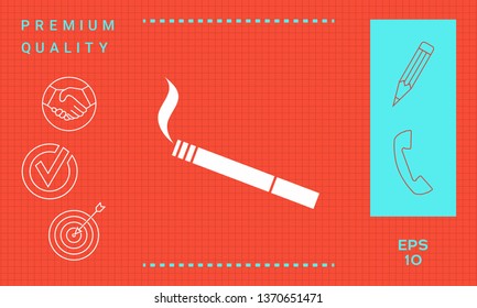 Cigarette symbol icon. Graphic elements for your design