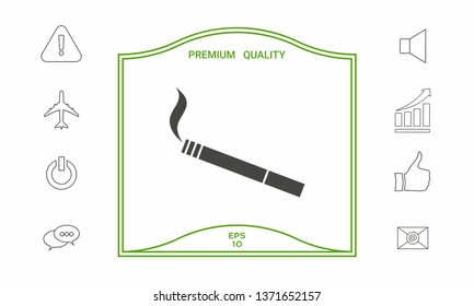 Cigarette symbol icon. Graphic elements for your design