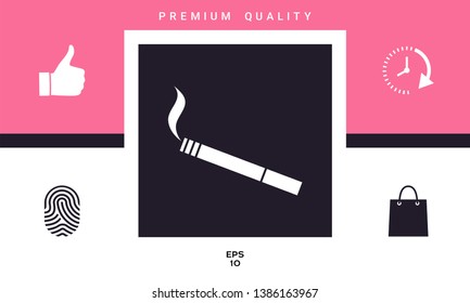 Cigarette symbol icon. Graphic elements for your design