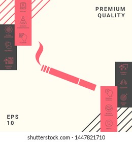 Cigarette symbol icon. Graphic elements for your design
