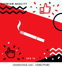 Cigarette symbol icon. Graphic elements for your design