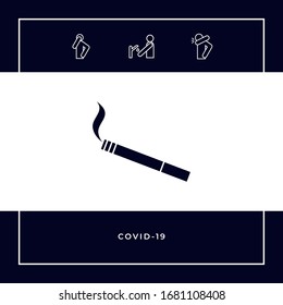 Icono de símbolo de cigarrillo. Elementos gráficos para el diseño