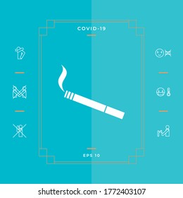 Icono de símbolo de cigarrillo. Elementos gráficos para su diseño