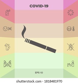 Icono de símbolo de cigarrillo. Elementos gráficos para su diseño