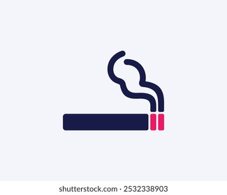 Cigarette symbol isolated on white background. Smoke area icon vector illustrator. Precisely sized.