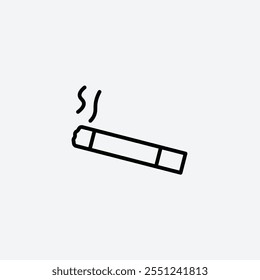 Cigarette thin liner icon isolated.