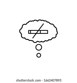 Cigarette, think icon. Simple line, outline vector elements of quit smoking for ui and ux, website or mobile application