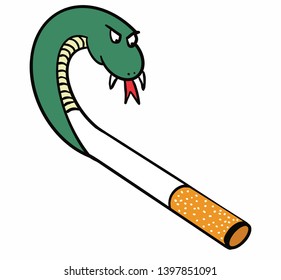 Cigarette turned into a deadly snake