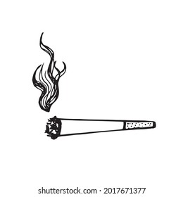 silueta negra vector de cigarrillo aislada