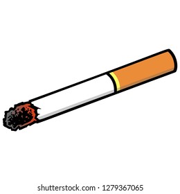 Cigarette - A vector cartoon illustration of a Cigarette.