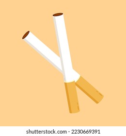 Zigarettenvektorgrafik - Illustration einzeln auf cremefarbenem Hintergrund.