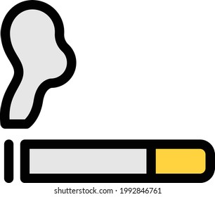 icono de la línea de color del vector del cigarrillo