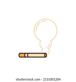 Cigarette vector colored icon. Smoking and Addiction concept symbol