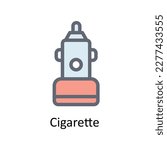 Cigarette Vector    Fill Outline Icons. Simple stock illustration stock