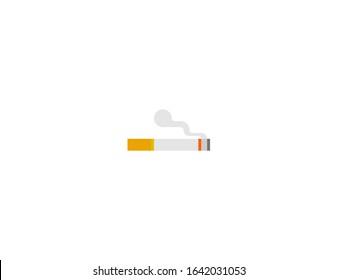 Cigarette vector flat icon. Isolated Cigarette smoke, smoking emoji illustration 