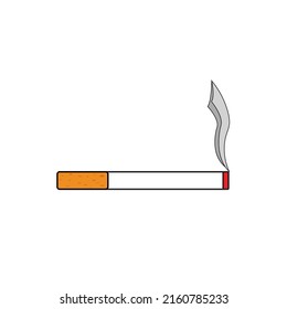 Cigarette vector flat icon. Isolated Cigarette smoke, smoking emoji illustration.