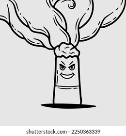 ilustración de la mano del vector del cigarrillo