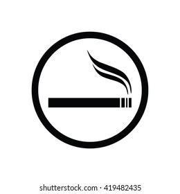 Cigarette vector icon. Allowed smoking sign