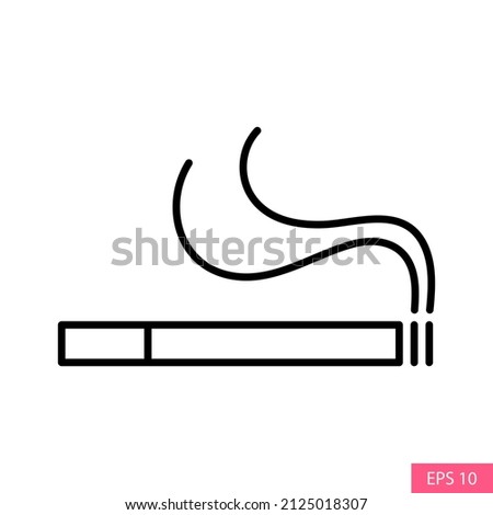 Cigarette vector icon in line style design for website design, app, UI, isolated on white background. Smoking kills concept. Editable stroke. EPS 10 vector illustration.