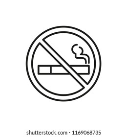 cigarette vector icon, no smoking sign in trendy flat design 