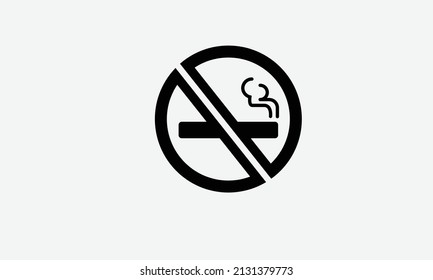 cigarette vector icon, no smoking sign in trendy flat design
